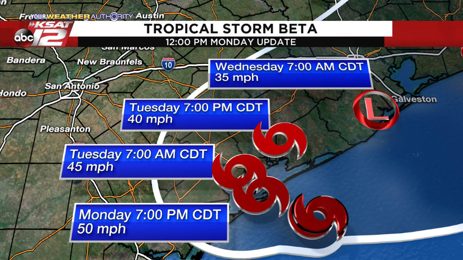 Tropical Storm Beta expected to make landfall Monday night