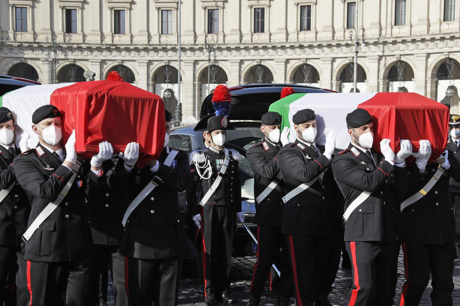 Italy honors slain ambassador, bodyguard and prays for Congo