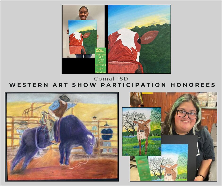 2023 San Antonio Stock Show & Rodeo Western Art Contest winners from Comal ISD.