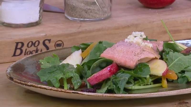 Recipe: Apple cider court-bouillon salad with salmon