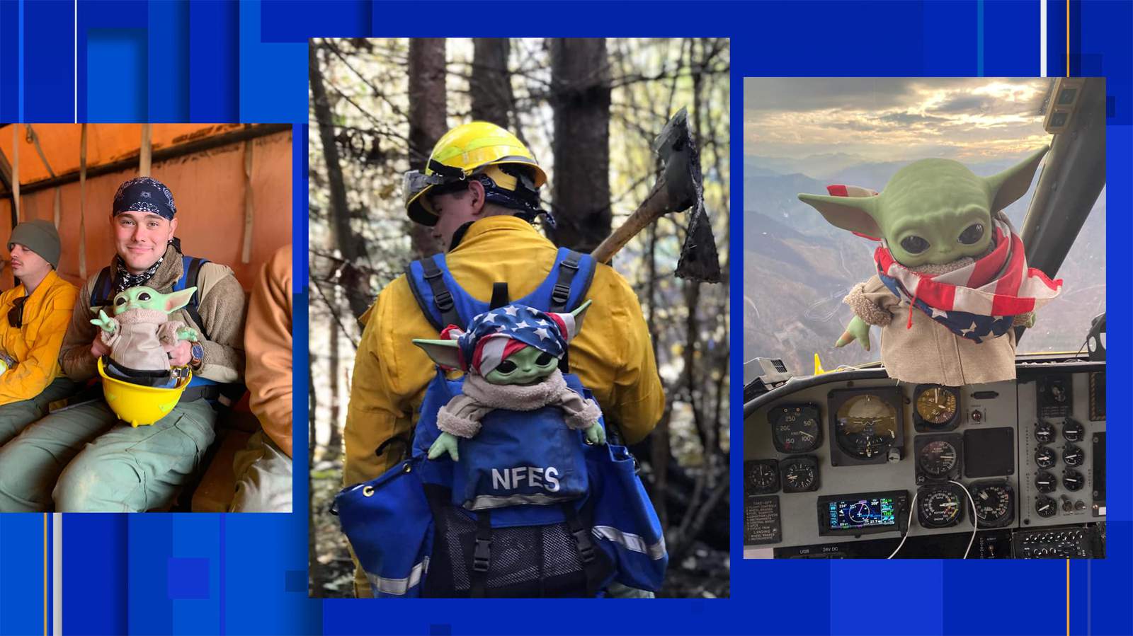 This is the way: Baby Yoda is accompanying first responders on the frontlines of West Coast wildfires