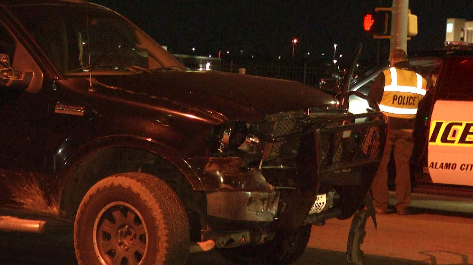 SAPD: Driver of pickup truck flees after crash with sedan; 1 hospitalized