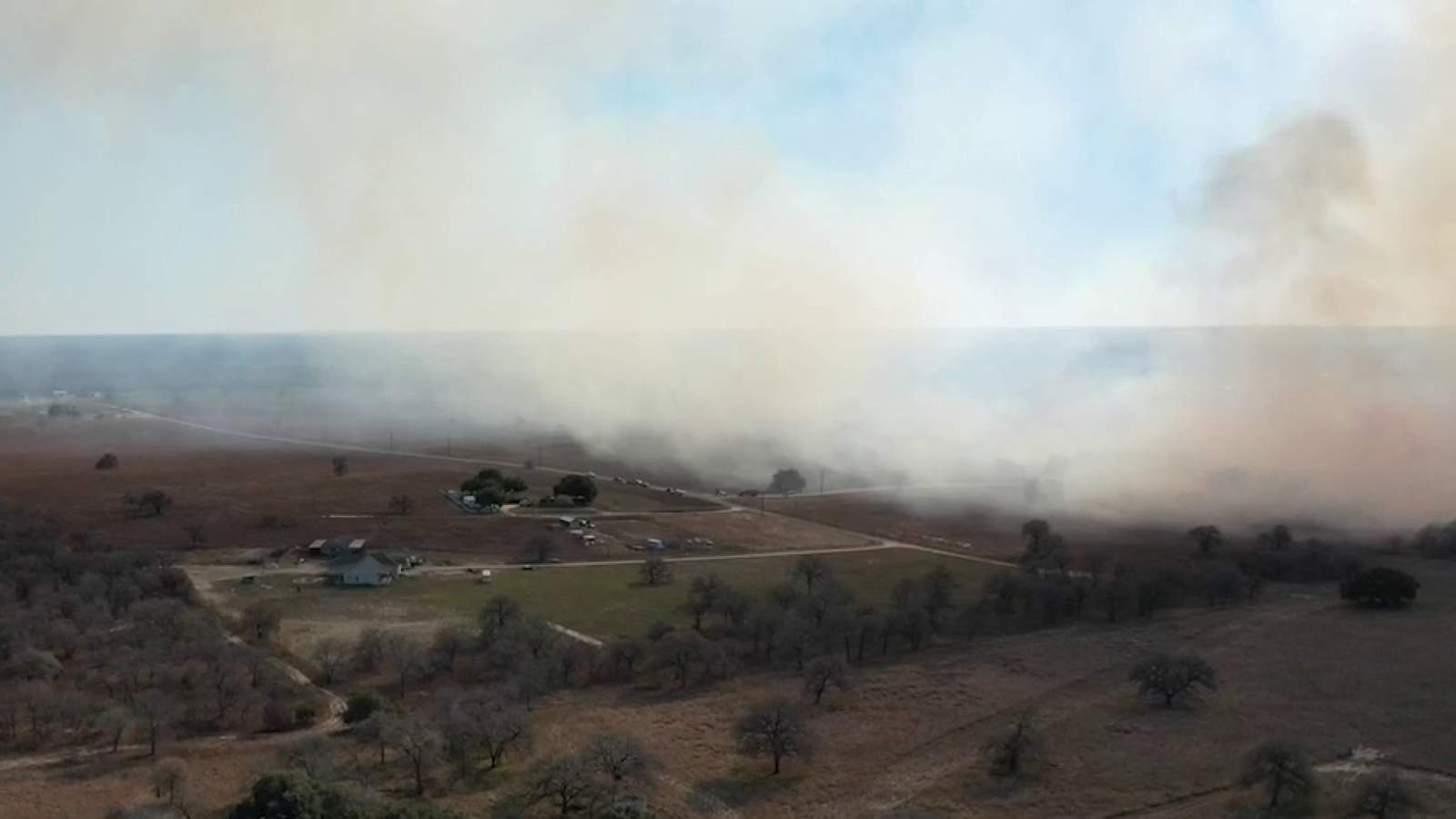 Crews battle large brush fire in Wilson County