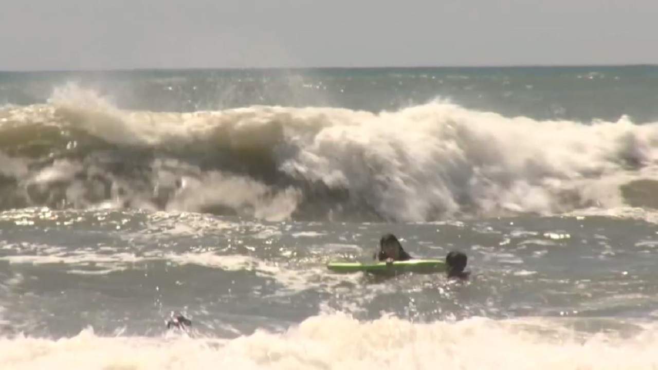 Water rescue caught on camera in Corpus Christi as Tropical Storm Cristobal brings rough surf to Texas coast