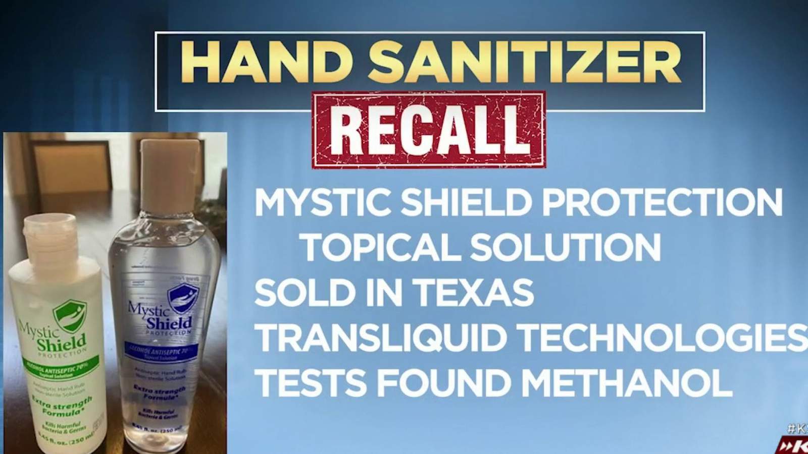 Two hand sanitizer brands recalled over methanol concerns