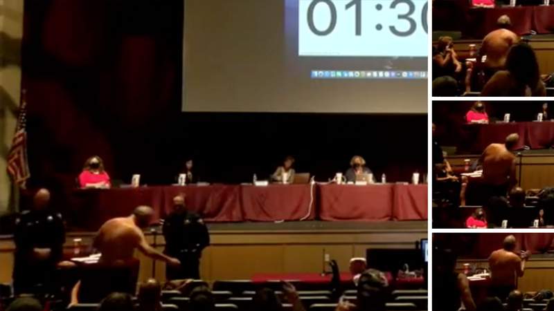 Texas man strips down while exposing his thoughts about mask mandates at school board meeting