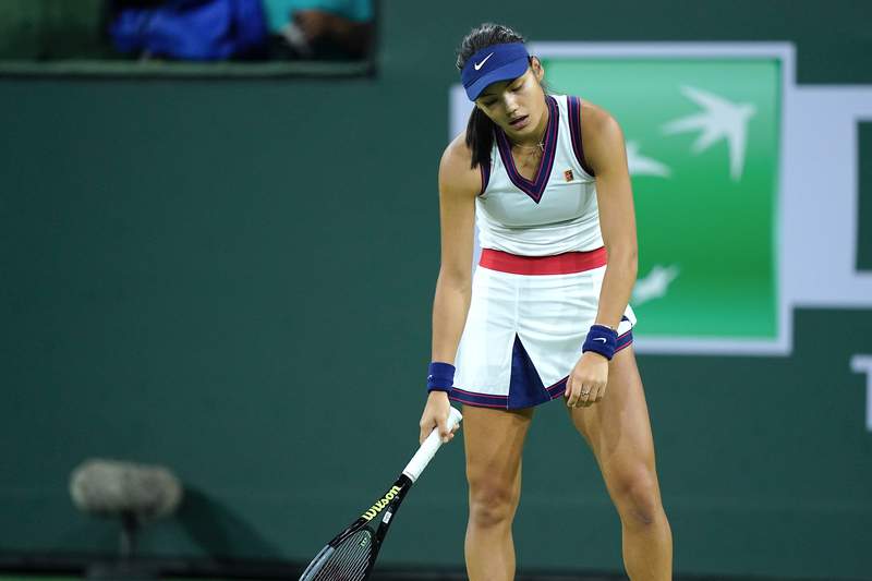 US Open champ Raducanu loses in 2 sets at Indian Wells
