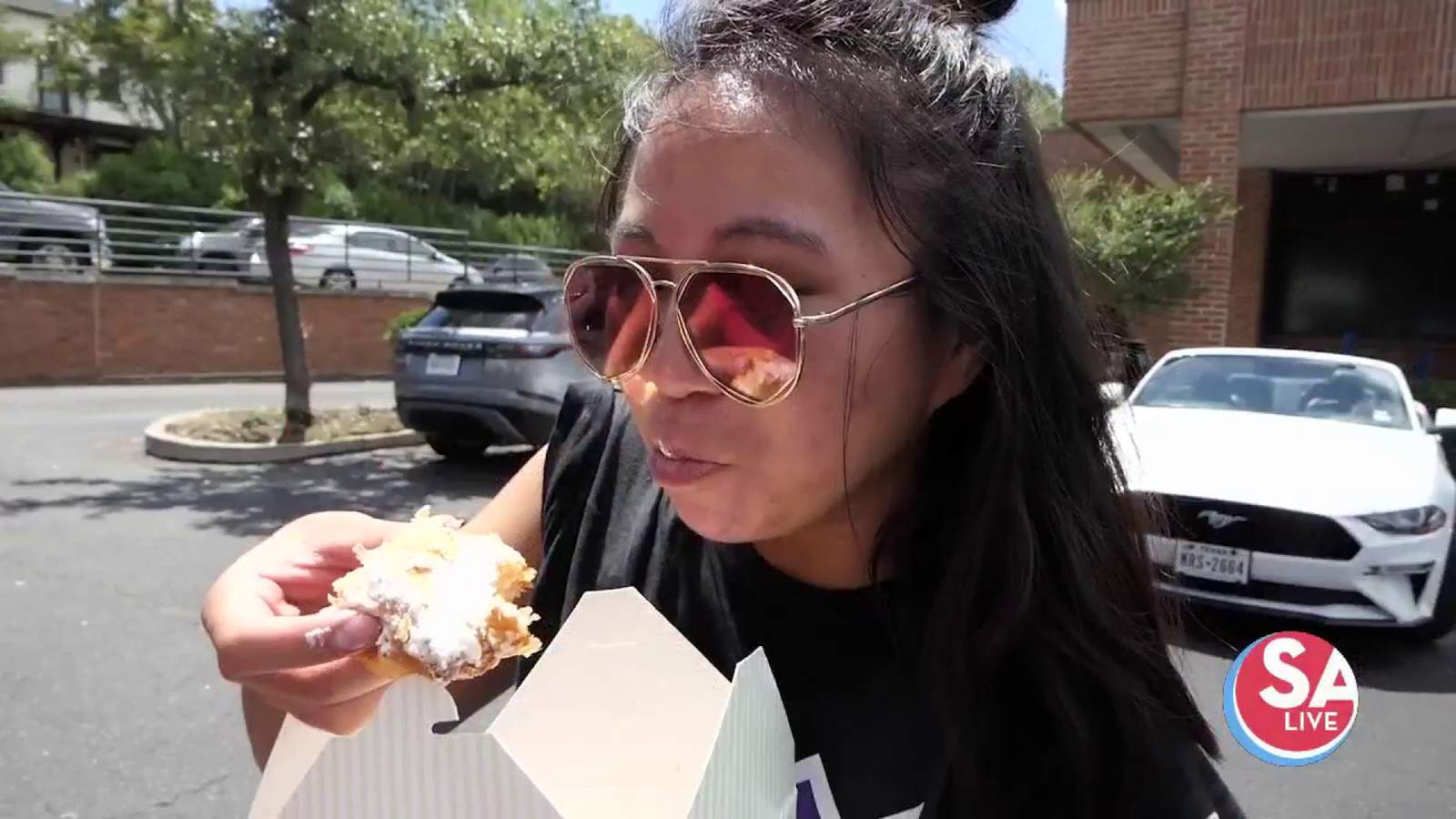 Singer + actress, Christina Milian, stops by Bird Bakery with her beignet food truck