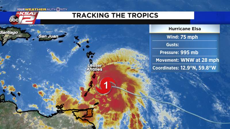Elsa strengthens into season’s 1st hurricane in Caribbean