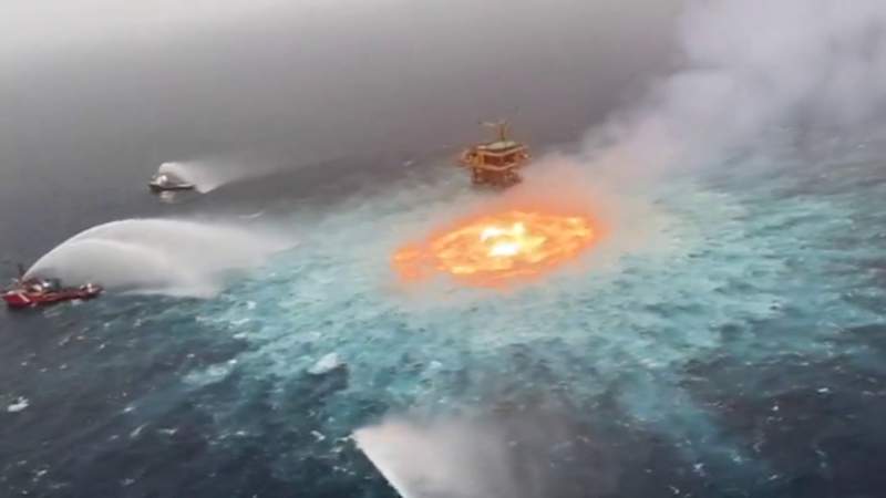 WATCH: Undersea gas pipeline rupture causes fire in Gulf of Mexico