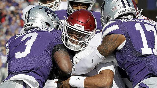 Thompson scores 4 TDs as K-State stuns No. 4 Sooners, 48-41
