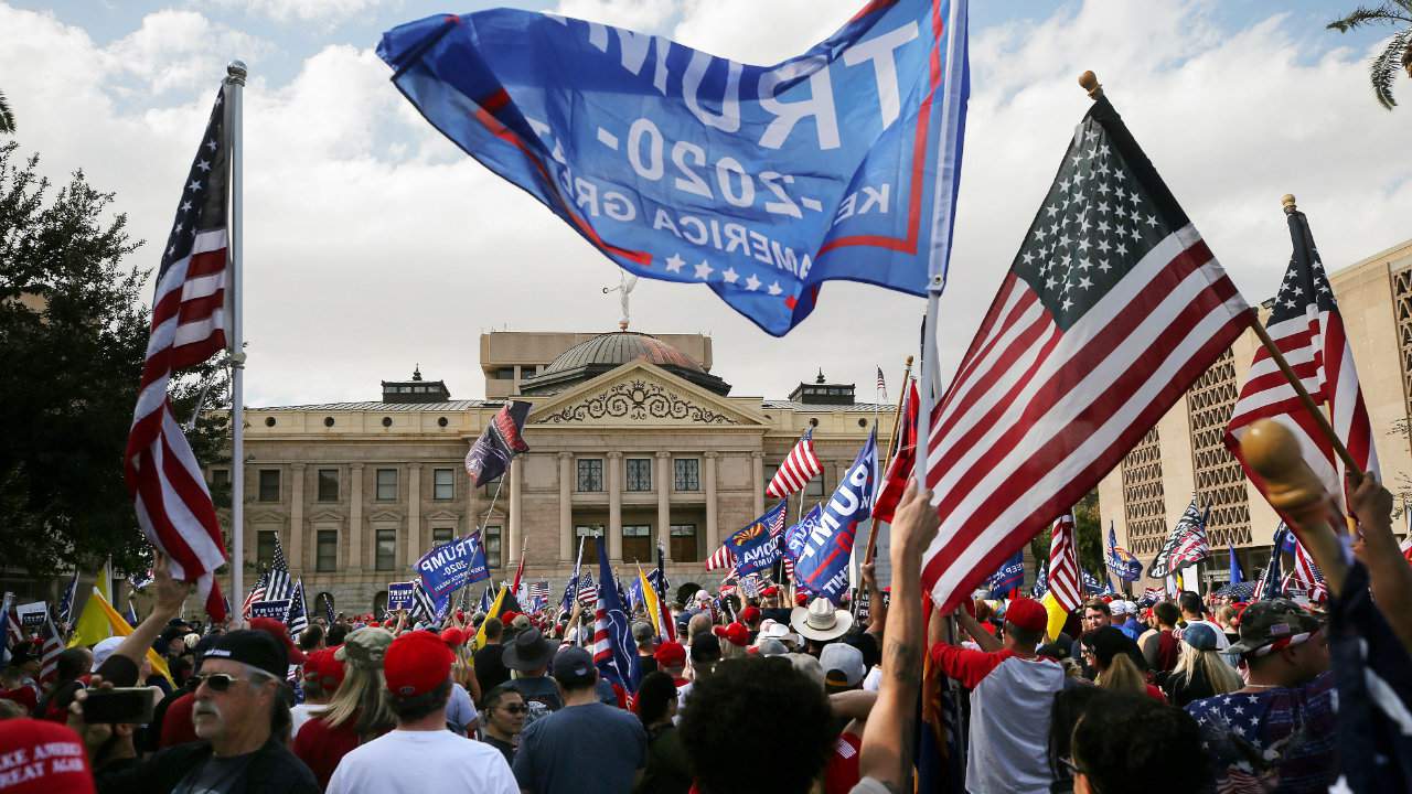 President Trump supporters protest in Phoenix after Biden projected winner
