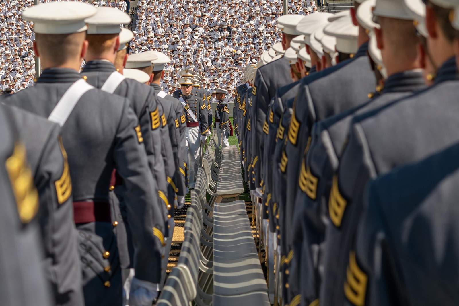 Trump addresses a socially distanced West Point graduation