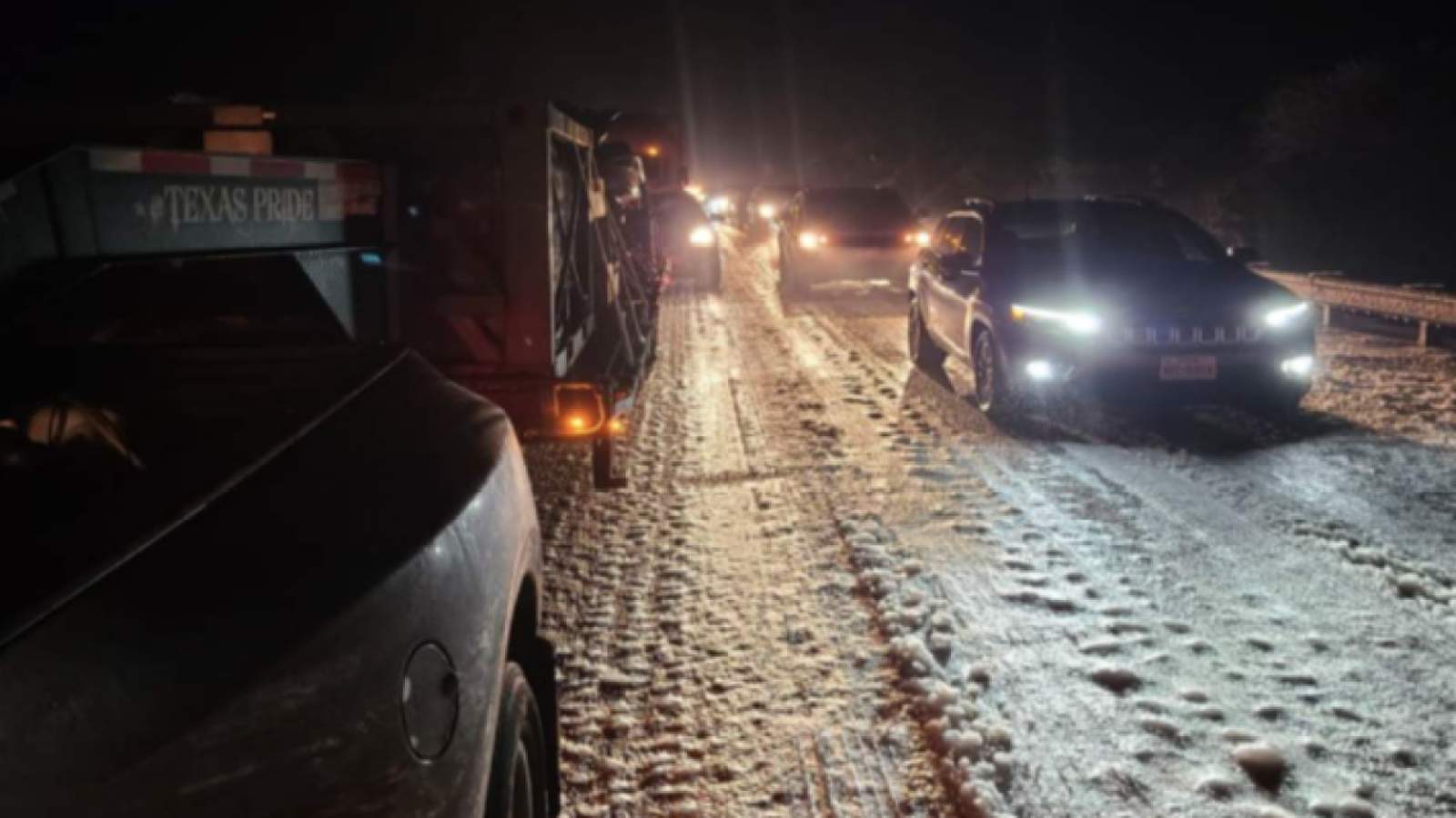 Drivers stranded on Interstate 10 in Kerr, Kimble counties after major accident during wintry weather