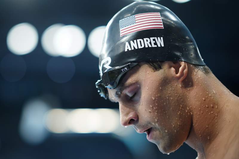 US swimmer Andrew goes maskless behind scenes at Olympics