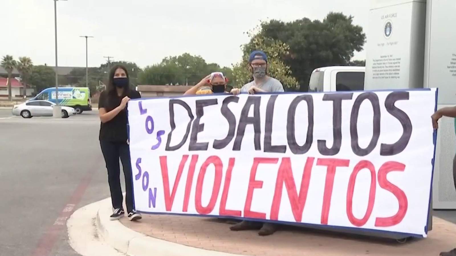 San Antonio activists demand evictions end, say police should not remove people from homes