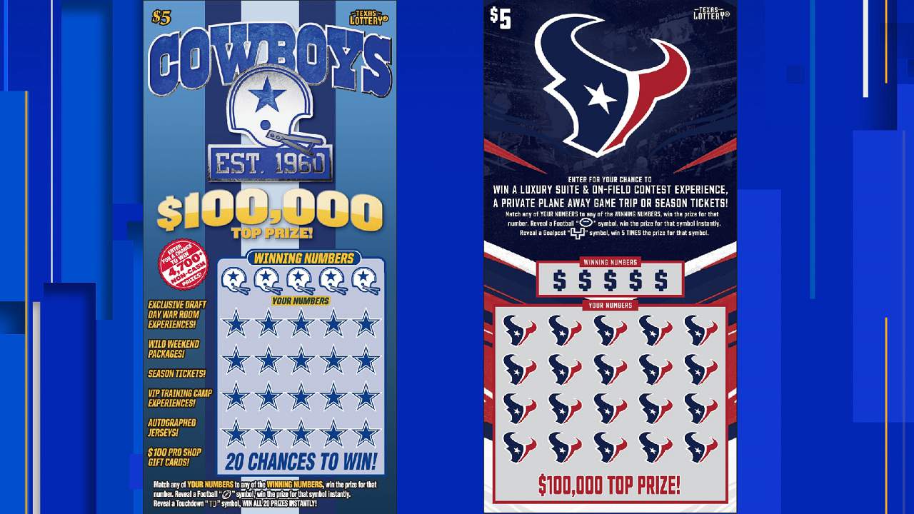 Texas Lottery announces new Cowboys and Texans scratch tickets