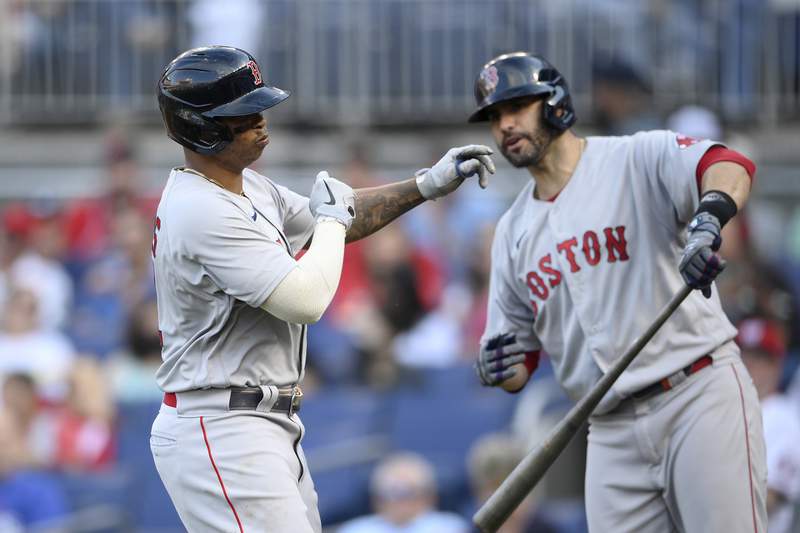 Boston's JD Martinez leaves game with sprained left ankle