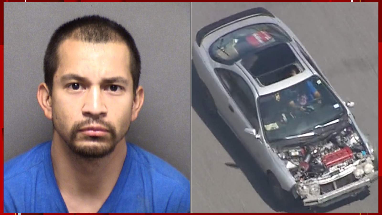 Man faces slew of charges following lengthy car chase through San Antonio