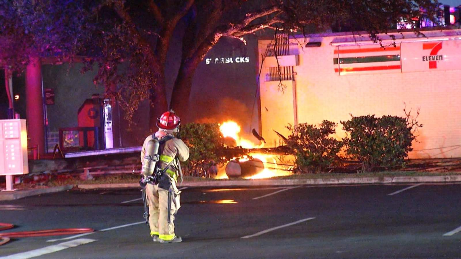 Firefighters stop transformer fire from spreading to nearby gas station, fire officials say
