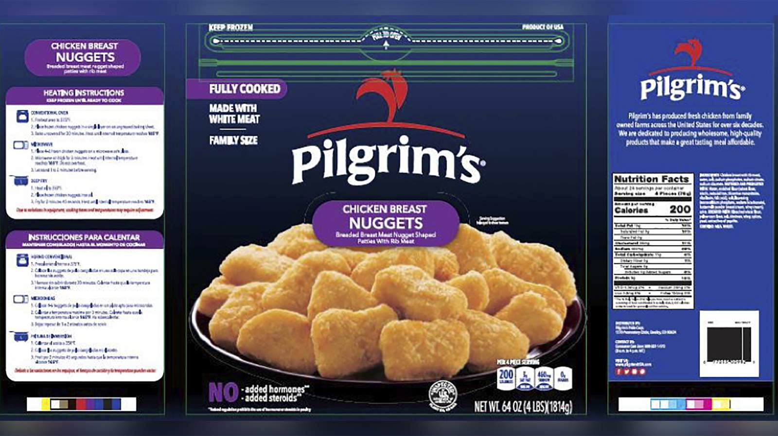 Pilgrims Pride recalls frozen chicken nuggets