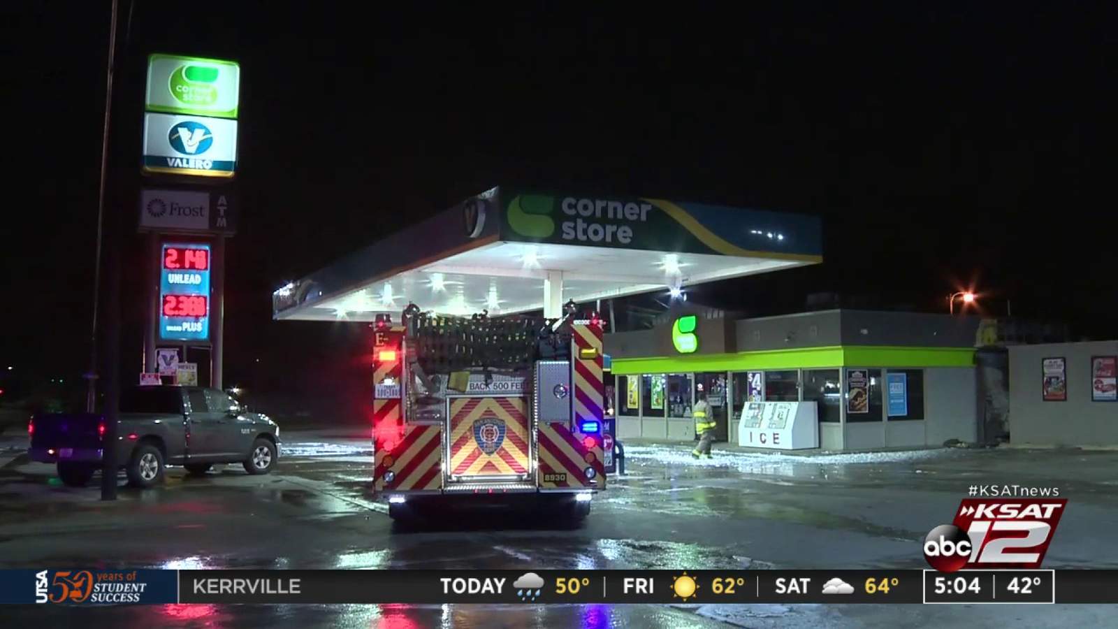 SAFD: Customer pulls up to gas station, spots fire outside closed convenience store
