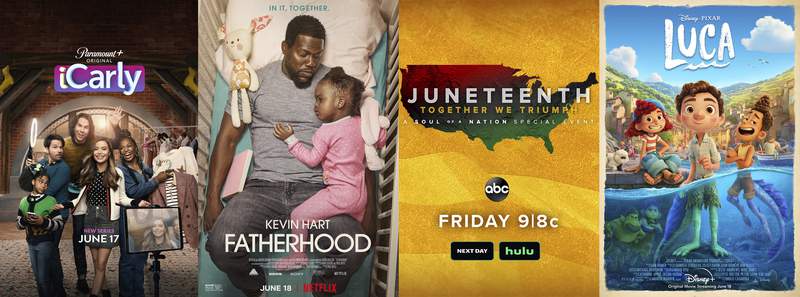 New this week: Kevin Hart in 'Fatherhood, 'iCarly' & 'Luca'