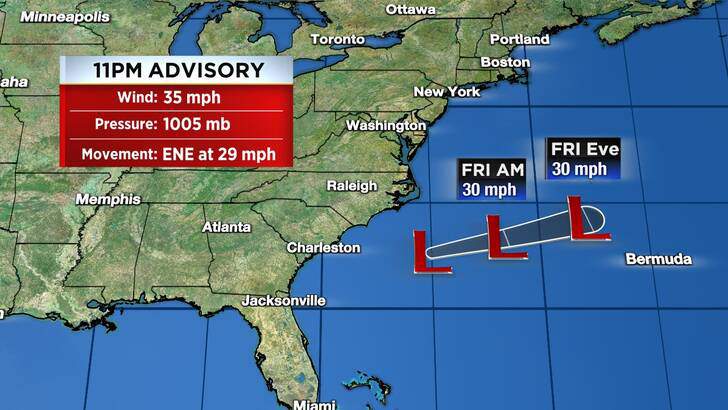 Mindy Becomes Post-Tropical As It Accelerates Away From The Southeastern United States