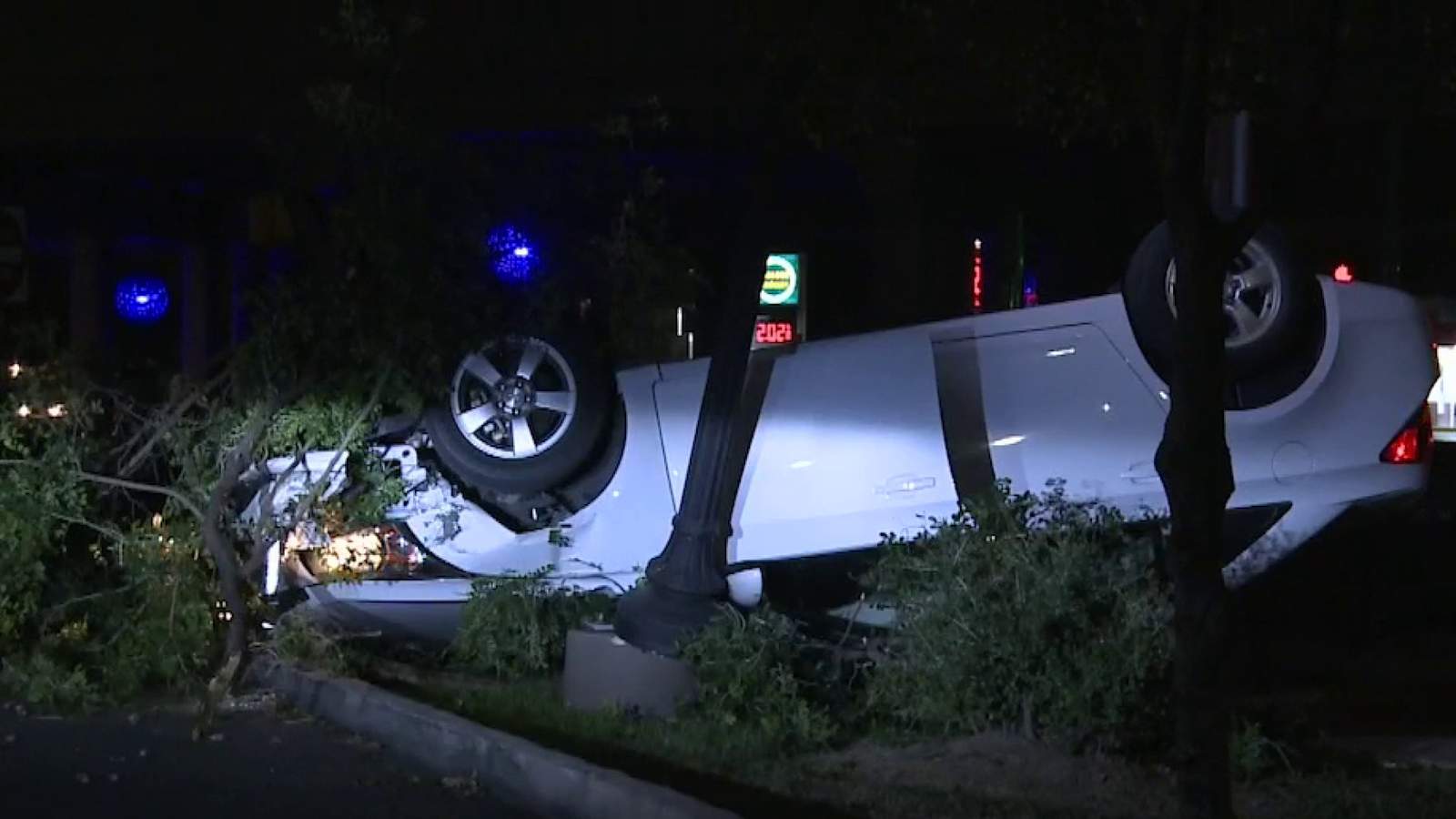 Man arrested on suspicion of DWI after crashing car in Taco Cabana parking lot, police say