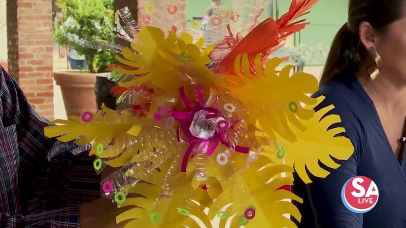 How to make Fiesta flower decorations out of recyclables