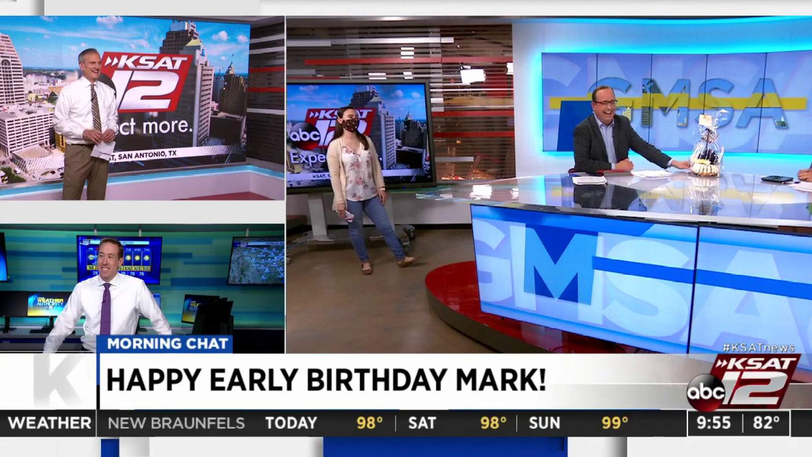 Watch: Mark Austin gets surprised with birthday cake on GMSA at 9