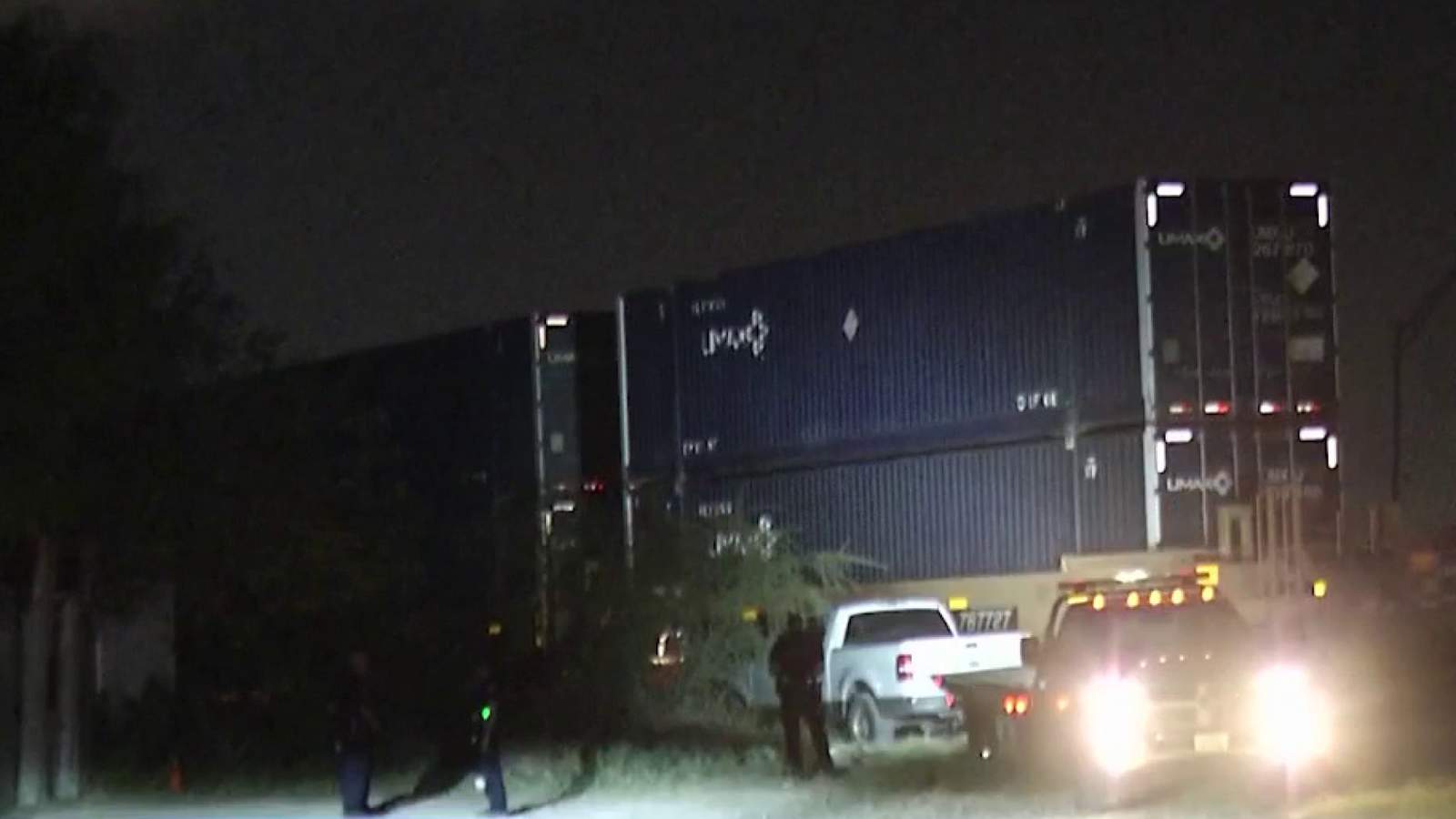 SAPD searching for driver after they crashed truck into train