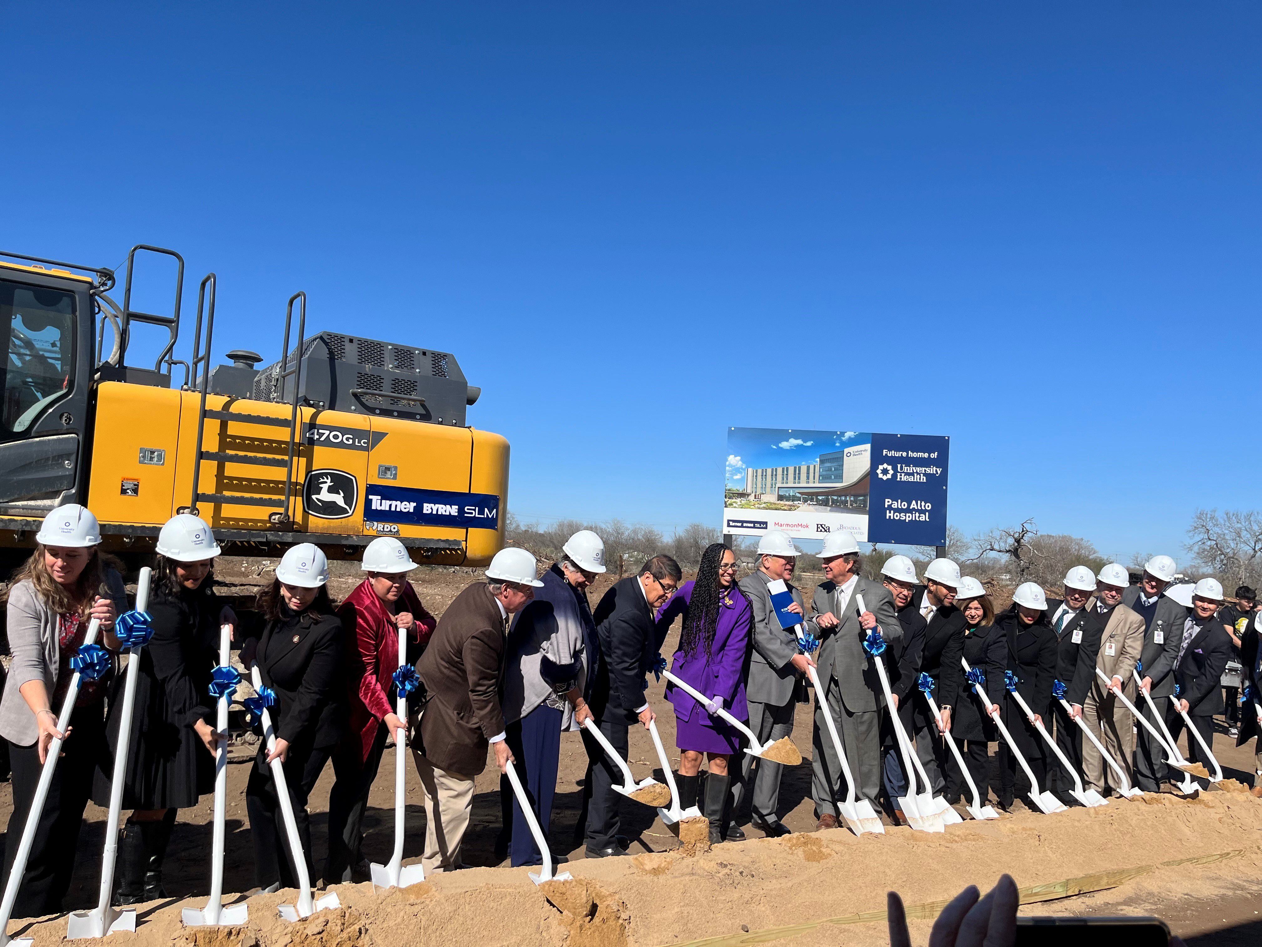 Bexar County and University Health officials broke ground Thursday on a 68-acre hospital on the city's South Side.