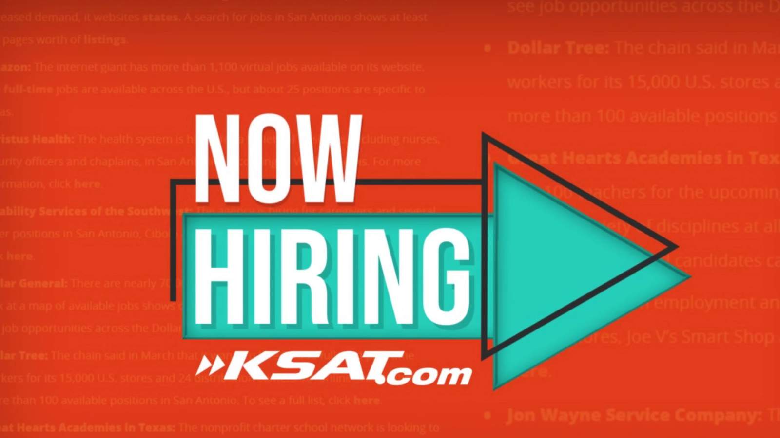 Need a job? Check out KSAT12's "Now Hiring" section on ksat.com