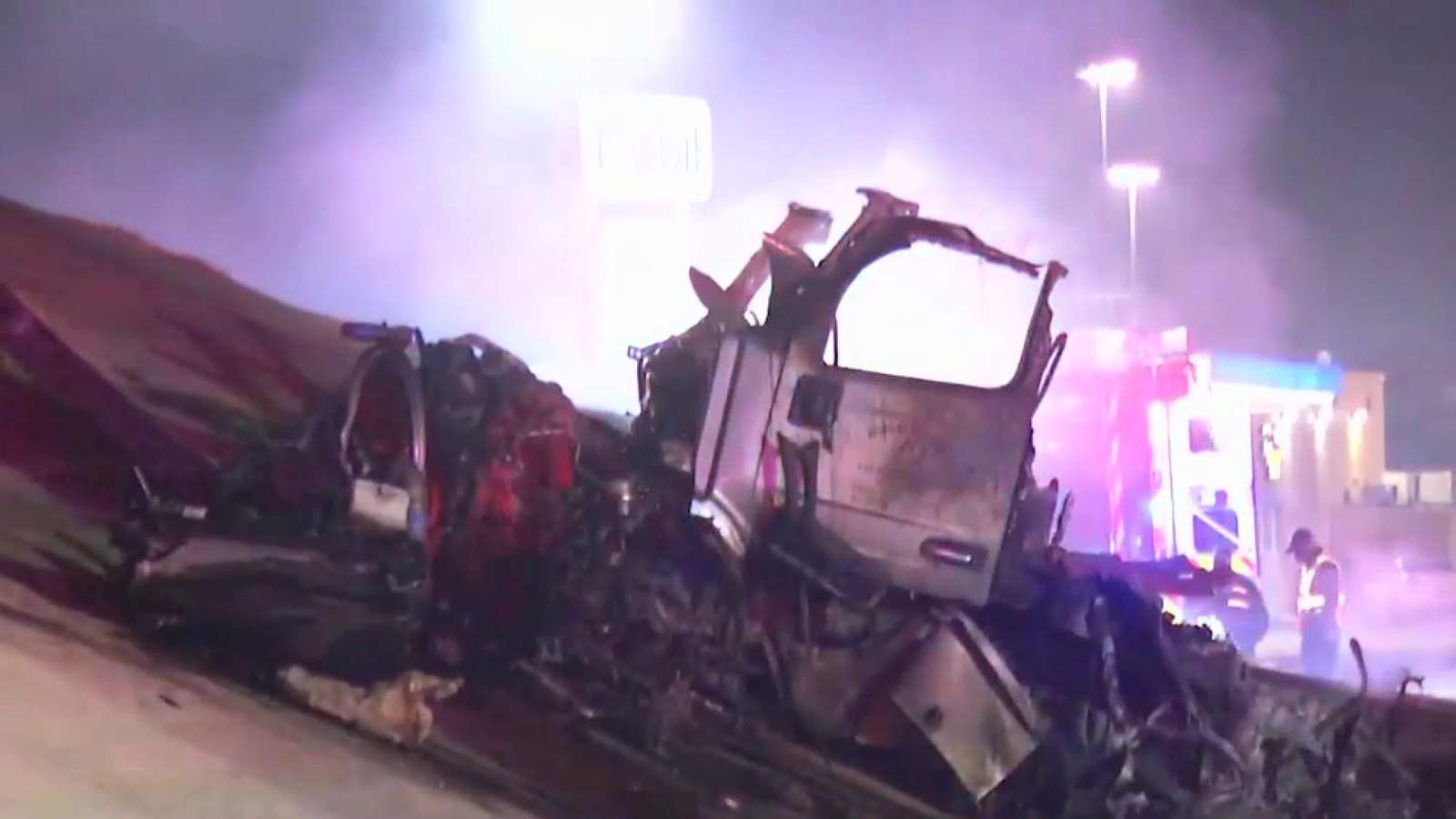 Authorities ID driver of 18-wheeler who died in fiery crash on I-37 in South Bexar County
