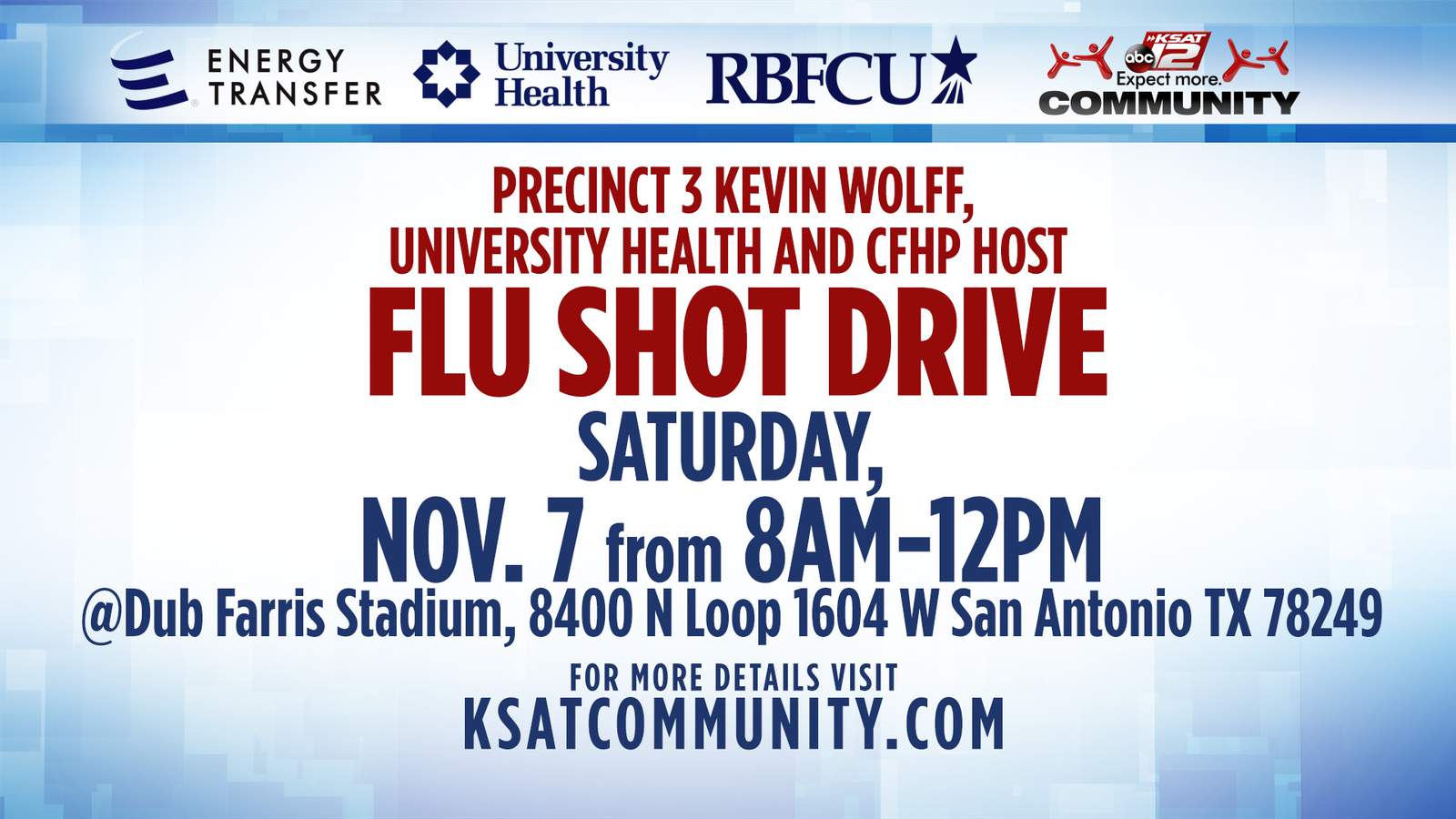 KSAT Community: University Health to host flu shot drive Saturday