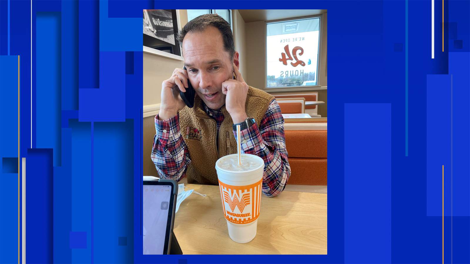 WATCH: SA Food Bank president and CEO takes call from White House at Whataburger