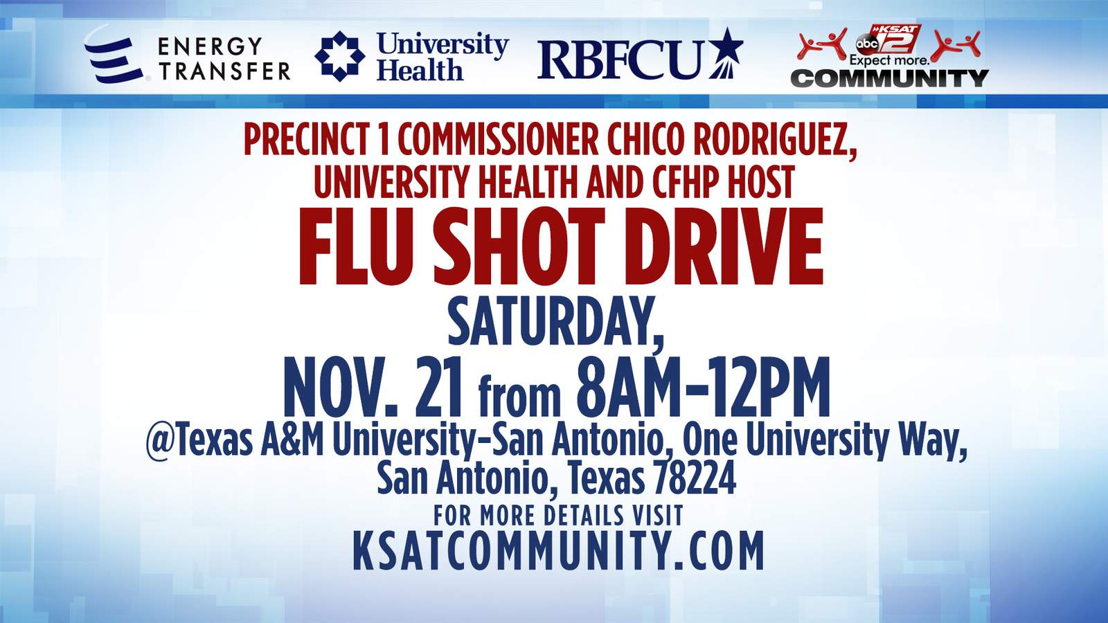 KSAT Community: Need a flu shot? University Health to host drive Saturday