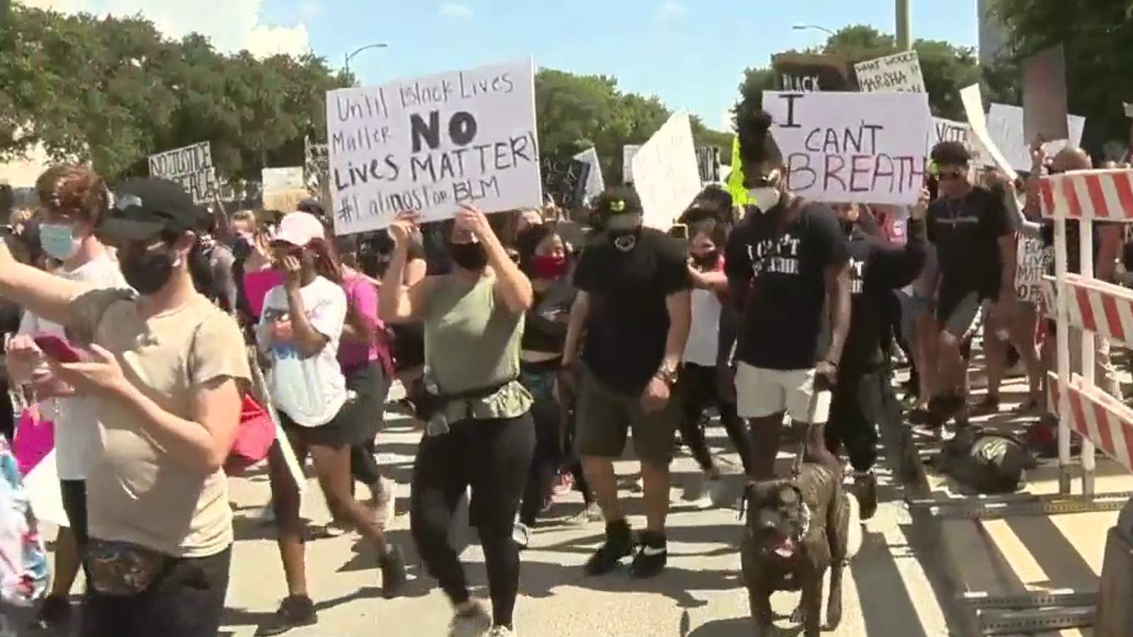 Activists march in downtown San Antonio for fifth day of George Floyd protests