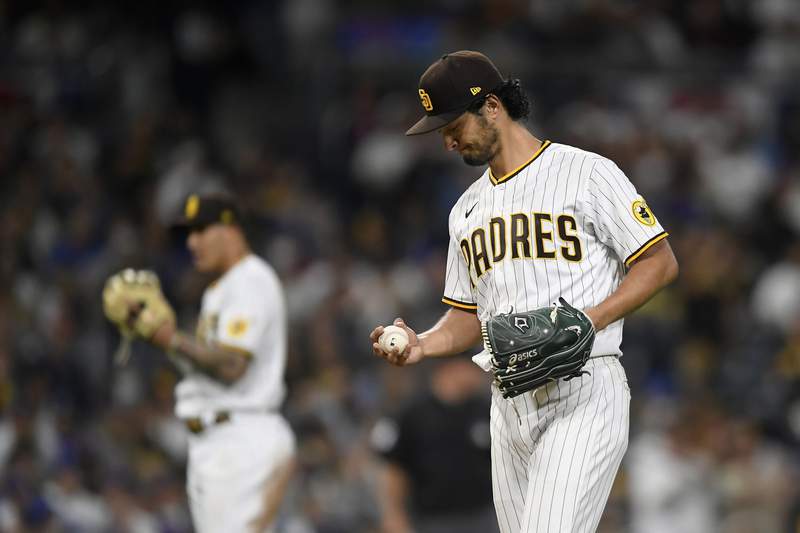 Darvish fans 11, Padres get 2 big homers to beat Dodgers 6-2