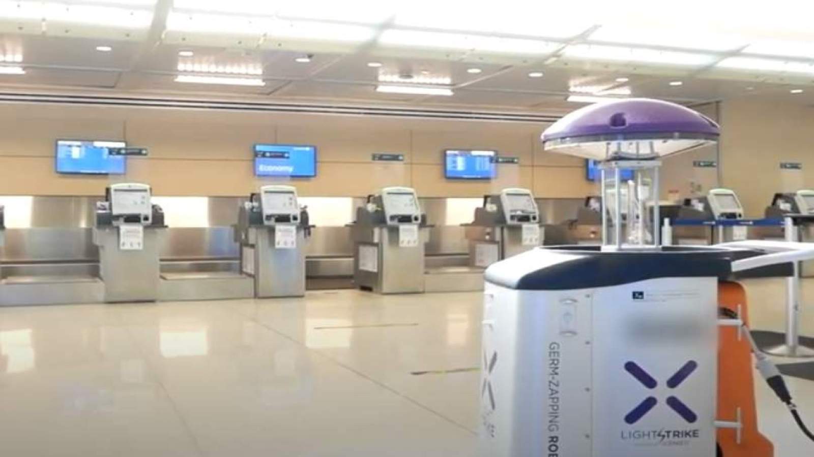 San Antonio International Airport is first in world with LightStrike robot to disinfect from COVID-19