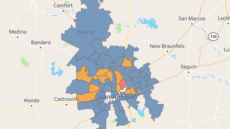 Map San Antonio Covid 19 Cases By Zip Code 709 Has Most Confirmed 50 Others Have At Least 1