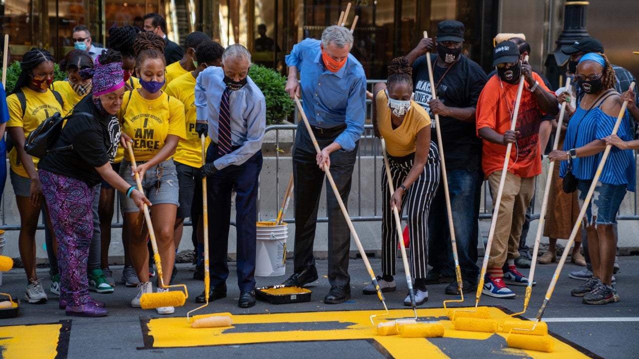 New York City Paints 'Black Lives Matter' in Front of Trump Tower