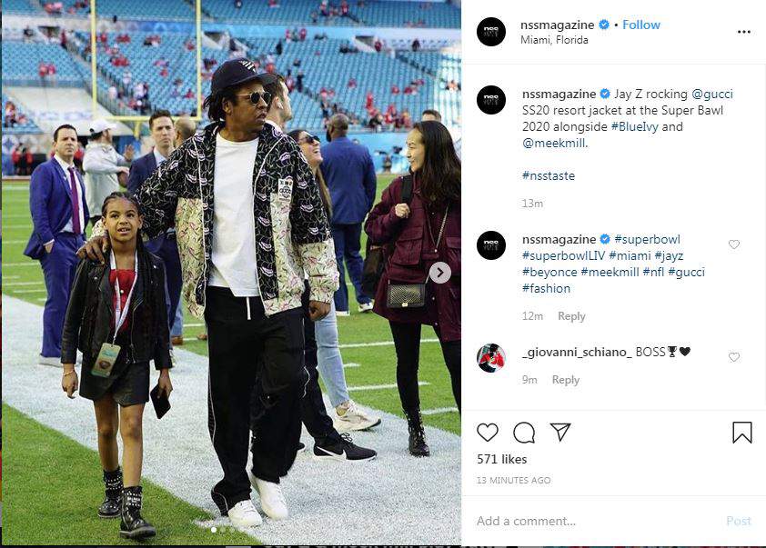 Blue Ivy spotted at the Super Bowl with dad Jay Z serving #GirlDad vibes