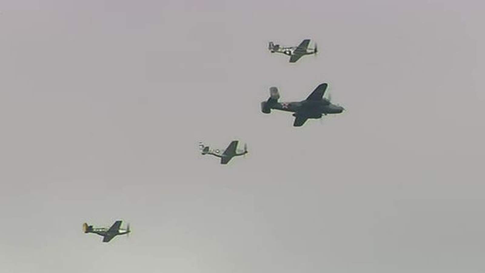 WATCH: World War II warbird planes fly over San Antonio for Memorial Day
