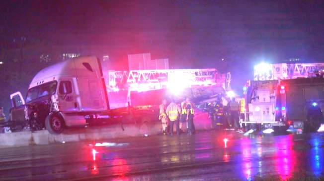 Pair in SUV extracted by firefighters after crash with 18-wheeler, San Antonio police say