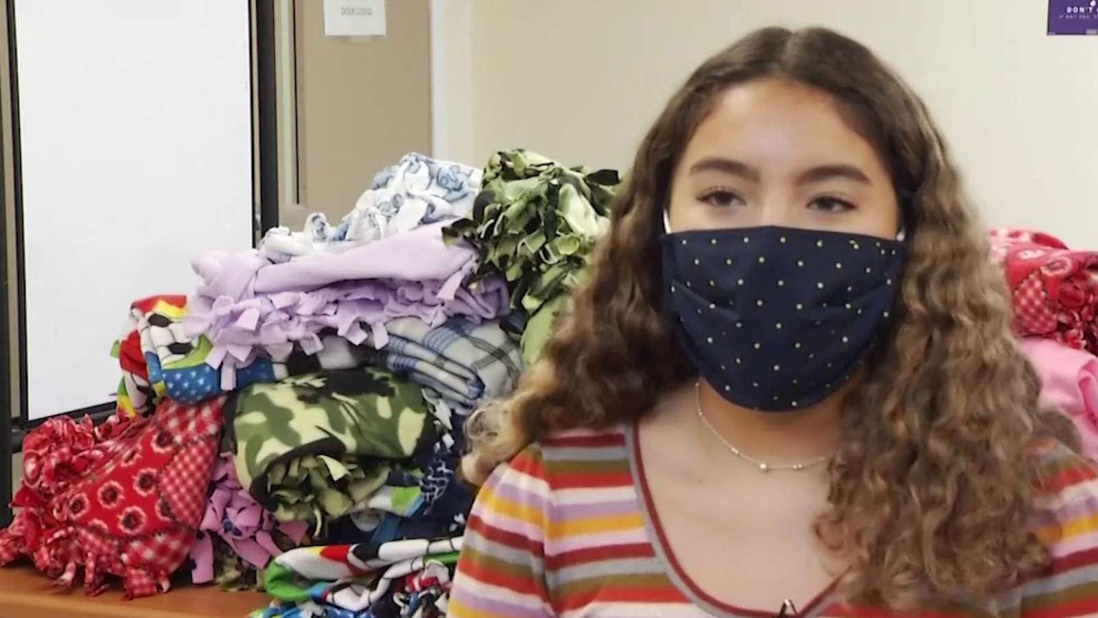 Local 18-year-old donates 150 fleece blankets to children living in shelters