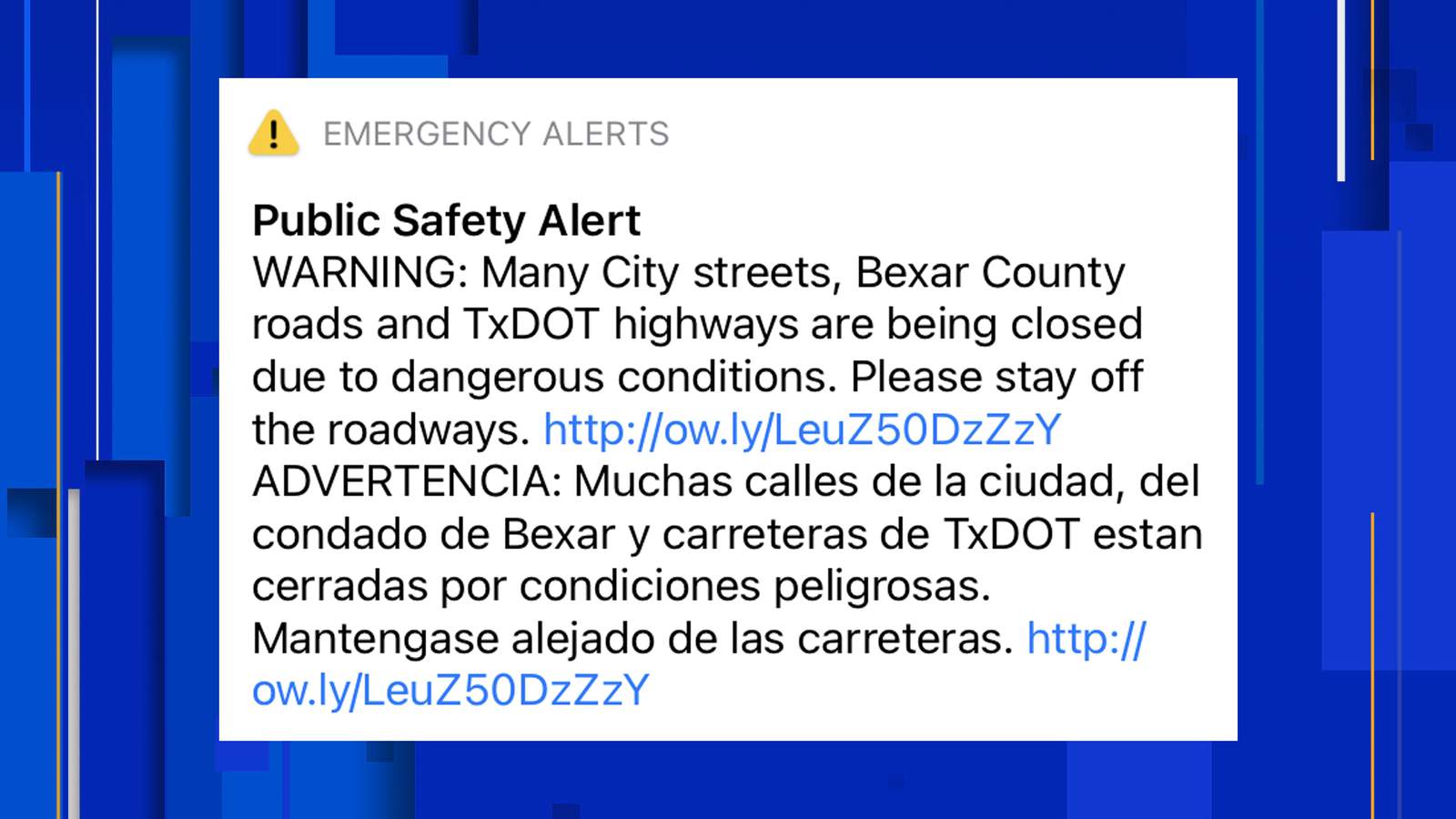 San Antonio officials issue public safety alert, urging residents to stay off icy roadways