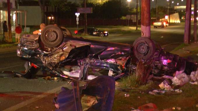 Driver hospitalized after 2-vehicle rollover crash on West Side, police say