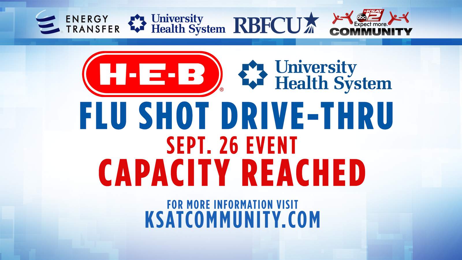 Flu shot drive-thru with University Health System and H-E-B pharmacy underway at Freeman Coliseum